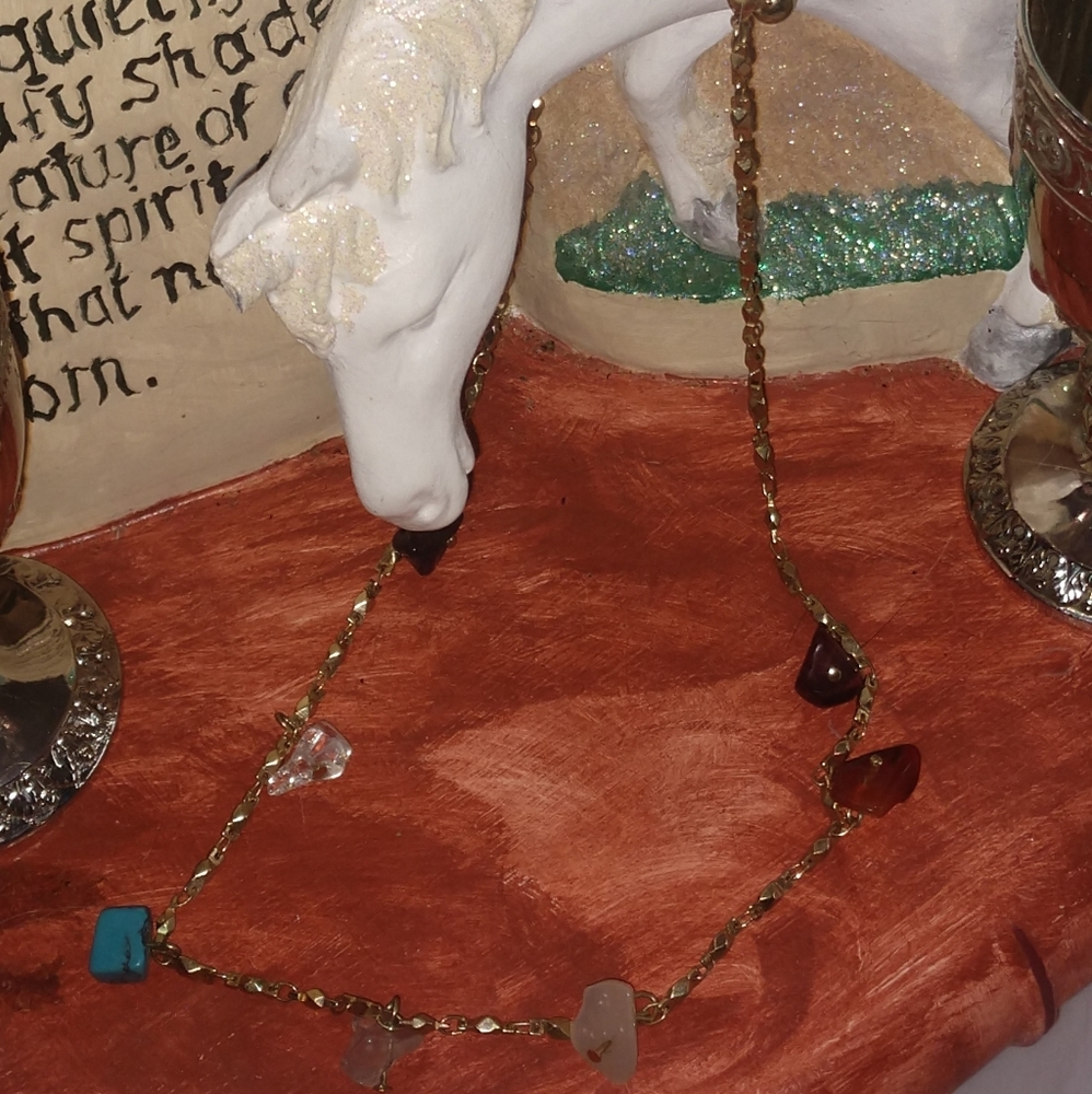 Estate Find~G.P. Vintage Crystal Chakra Necklace